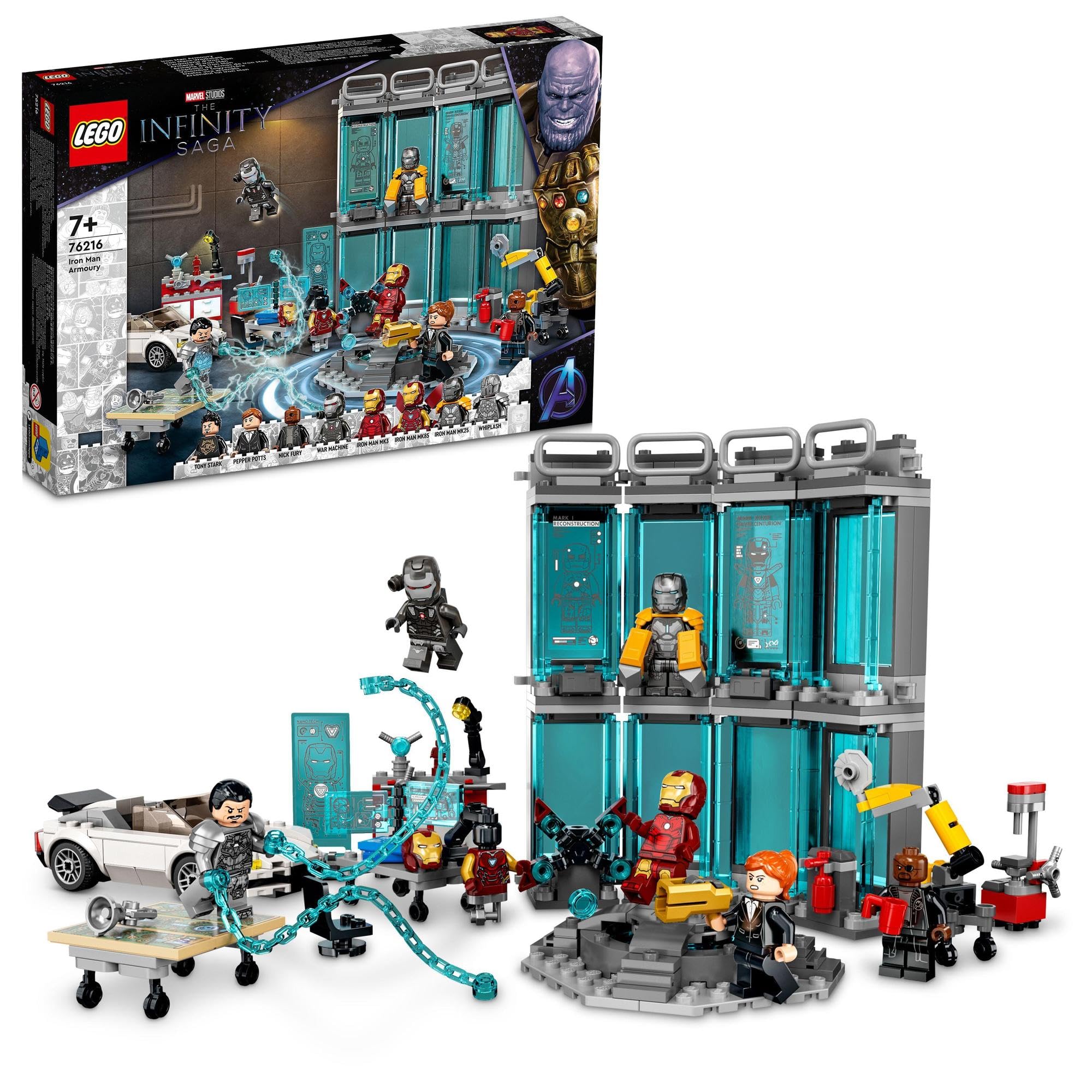 

LEGO Super Heroes Marvel Арсенал Железного Человека 76216 Игрушечные блоки Подарок Герой Сэнтай Супергерой Американский комикс Мальчики от 7 лет и старше