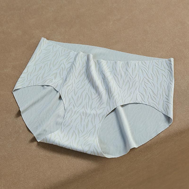 

Весна-лето бесшовное нижнее белье для женщин ультратонкие дышащие жаккардовые трусики из чистого хлопка с антибактериальными треугольными чашечками XL зелёный