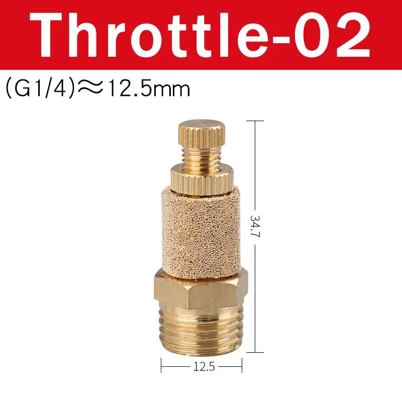 Pneumatic Exhaust Muffler Silencer 1/8 1/4 3/8 1/2 BSP Male Thread For Air Noise Brass Adjustable Long Short BSL M5