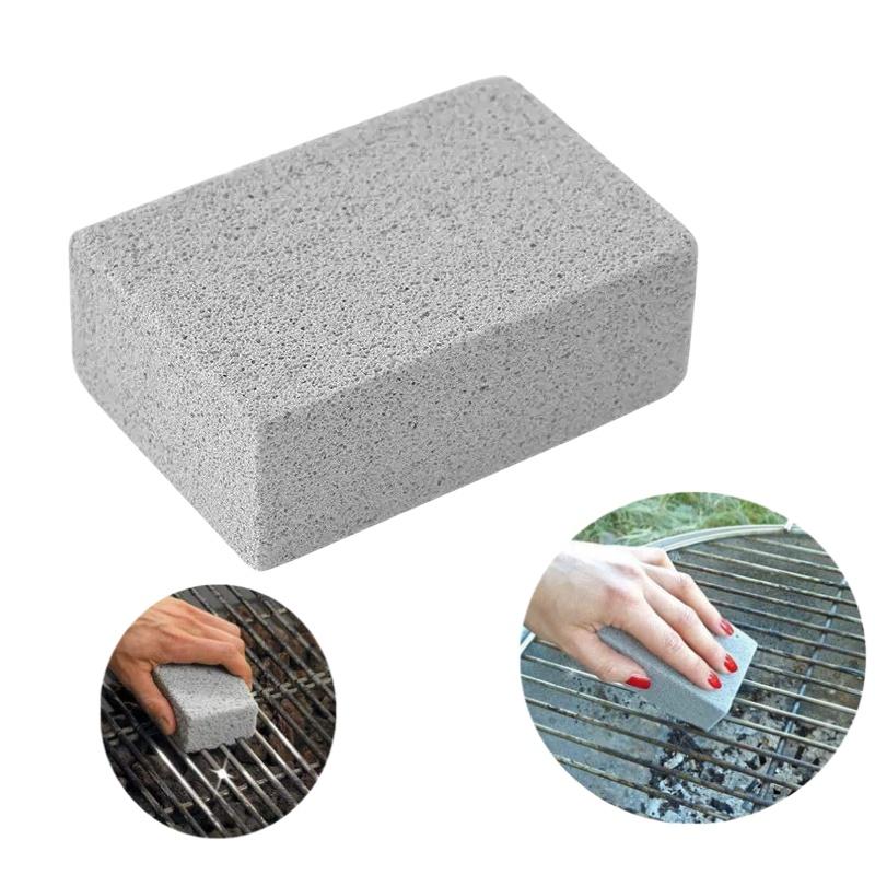 BBQ Grill Cleaning Brush with Pumice Brick 1/4Pcs Bristle-Free Barbecue Cleaning Tool for Home Kitchen Outdoor BBQ
