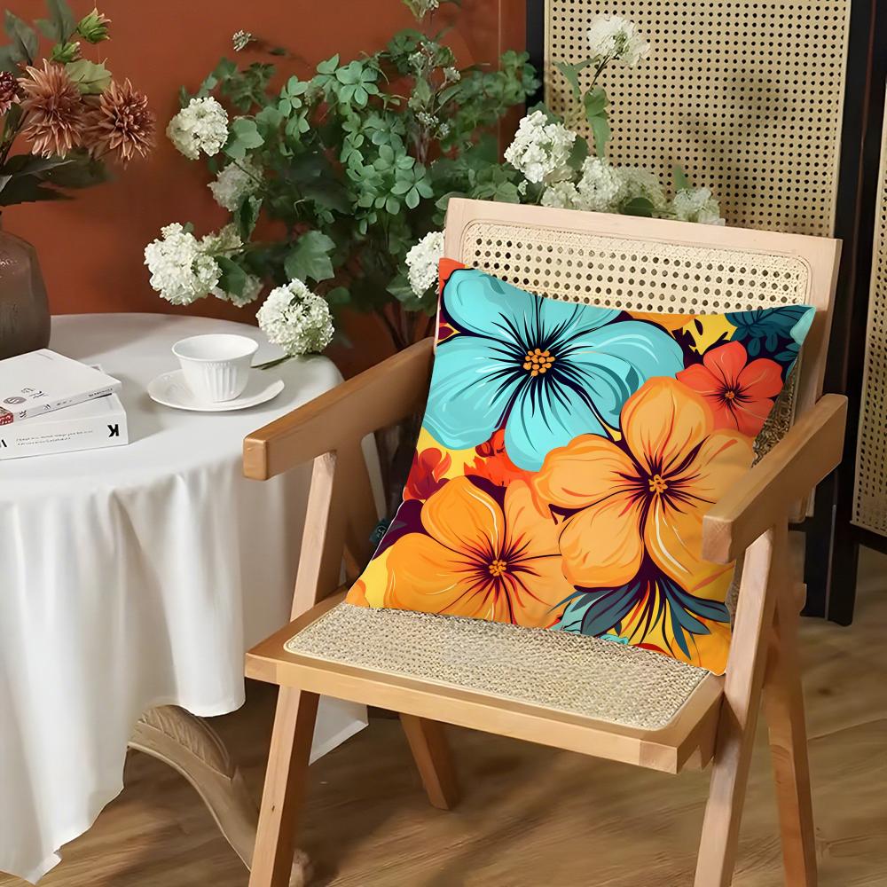 

Fashion Chinese Flower Cushion Cover Silky Short Plush Invisible Zipper Dustproof Sofa Pillow Case for Home Decor 30x30cm
