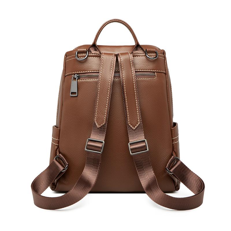 Limited Sale Full Cow Leather Fashion Women's Backpack Black University Students School Bags Genuine Leather Bags