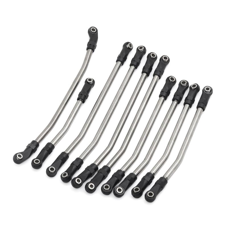 313mm/324mm Stainless Steel Link Set Linkage Chassis Steering Rod Kit For 1/10 RC Crawler Car Axial SCX10 SCX10 II 90046 Upgrade