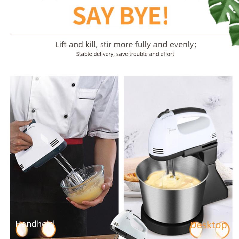 Electric Stand Mixer with Stainless Steel Bowl for Beating Eggs, Whipping Cream, and Mixing Cake & Dough