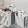 Foldable Laundry Basket Large Capacity Hollow Out Clothing Storage Baskets Portable Plastics Storage Basket Bathroom Organizer