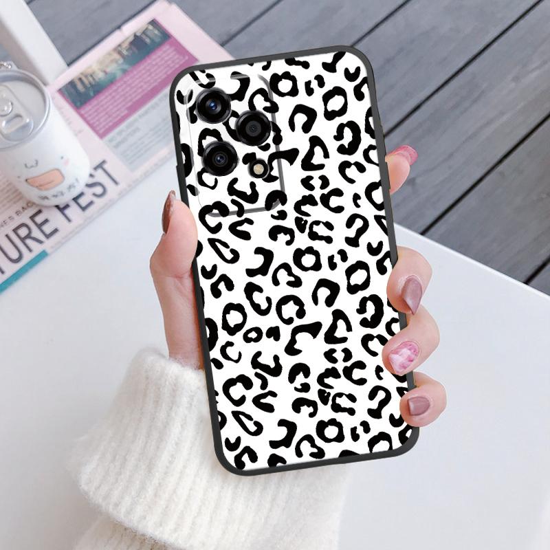 For Honor 200 90 400 Pro Lite Phone Case Brown Leopard Print Soft Silicone TPU Cover Colorful Marble Fundas Coque Shell Bumper