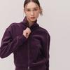Big Ribbed Velvet Crop Zip Up Jumper Htwjp5l04t