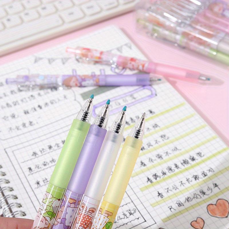 Back To School Season 2pcs 0.5mm Creative Cartoon Girl Metal Hook Press Pen Girl High-looking Neutral Pen Student Cute Sign Pen
