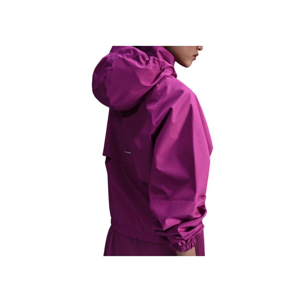 Nike Solid Color Drawstring Hooded Zip-Up Long Sleeve Jacket Women jackets Purple FB7493-518