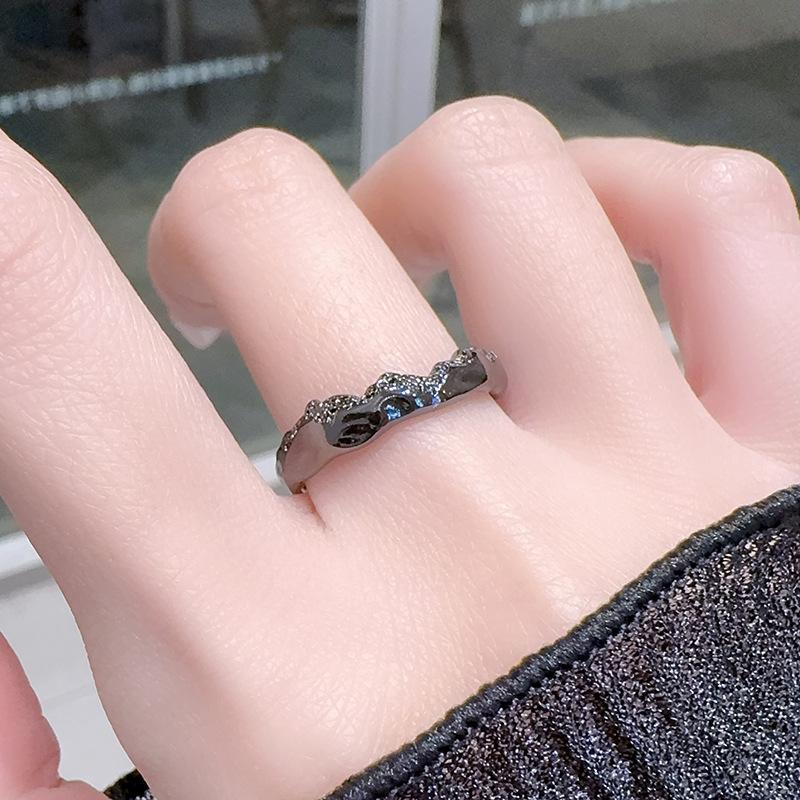 Темный Многослойный Персонализированный Ретро Кольцо с Открытым Концом Нишевого Дизайна Кольцо Холодного Ветра Фаланговое Кольцо Adjustable opening