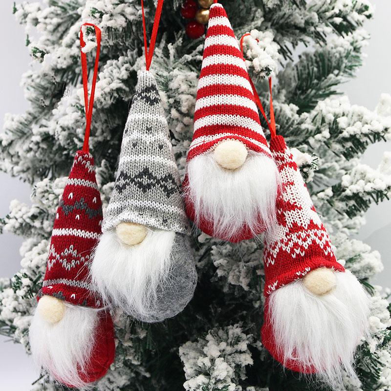 (4 Pieces/bag) 15.5cm Christmas Faceless Person Set Pendant Christmas New Year Decoration Doll Cute Creative DIY