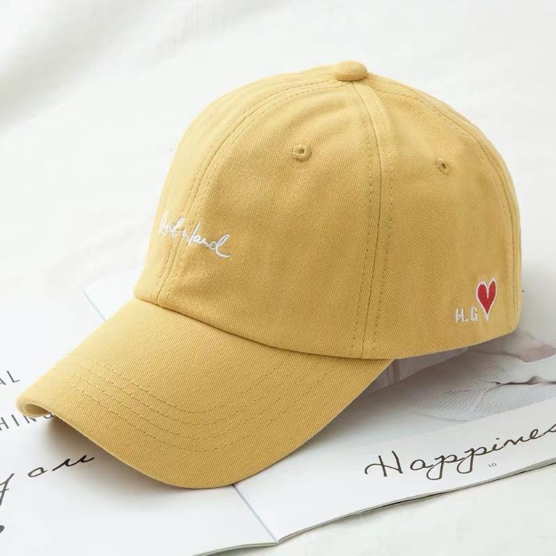 Fashion Solid Color Baseball Hat Summer Cotton Embroidery Adjustable Peaked Sunshade Duck Tongue Cap Girls Casual Outdoor Hat