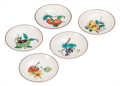 Conjunto de pratos Kutani ware Iwataya tamanho 3.2 com desenhos de frutas K9-45