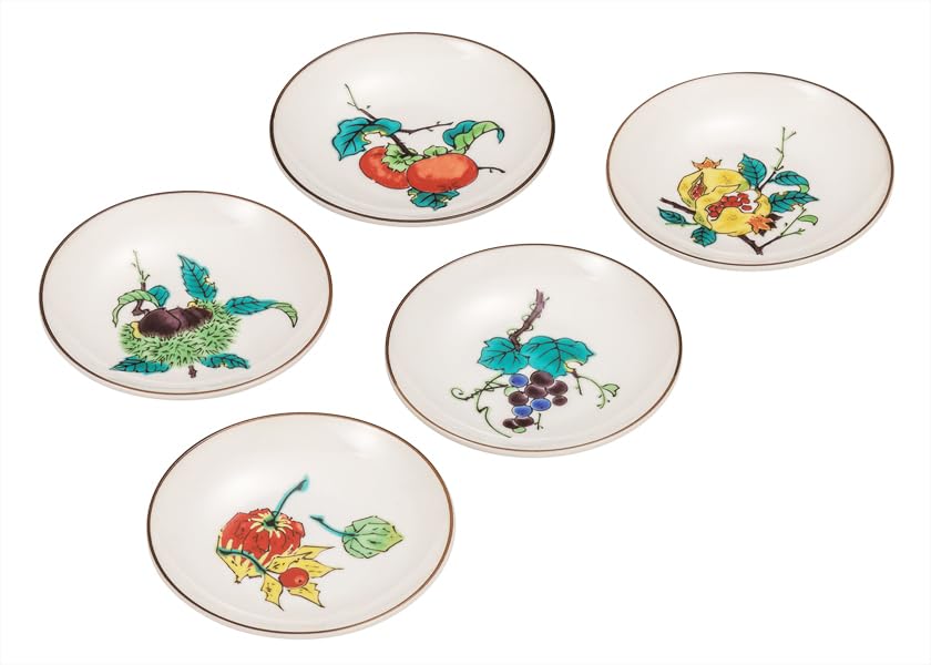 

Kutani ware Iwataya 3.2 size plate set with fruit designs K9-45
