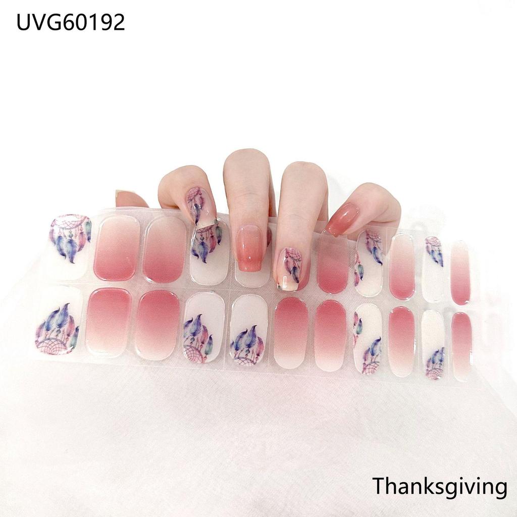 Transparent Nude UV Gel Nail Art Stickers: Semi-Cured, Semi-Baked Manicure Sheets