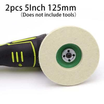 2Pcs 125mm Wool Felt Polishing Grinding Wheel Pad Polisher Buffing Wheels