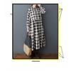 Women's Loose and Age Reducing Plaid Collar Mid Length Dress
