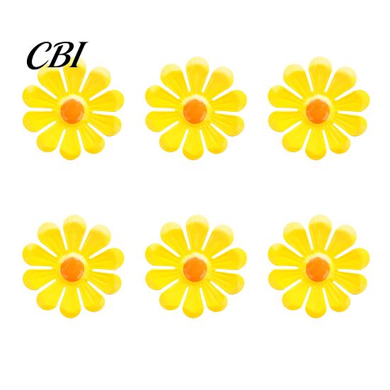 Outdoor Metal Flower Decor 6Pcs Flowers Wall Decor, Sunflower Ornament Art, Waterproof Art Hanging Decoration Garden for Outside Indoor Patio,