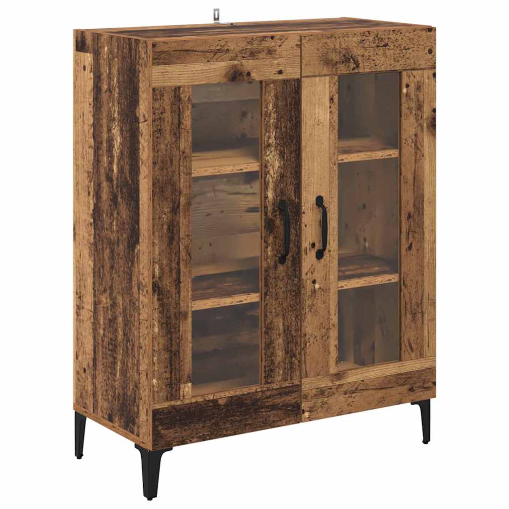 Wall Mounted Highboard Reclaimed Wood Look 69.5 x 34 x 180 cm Engineered Wood