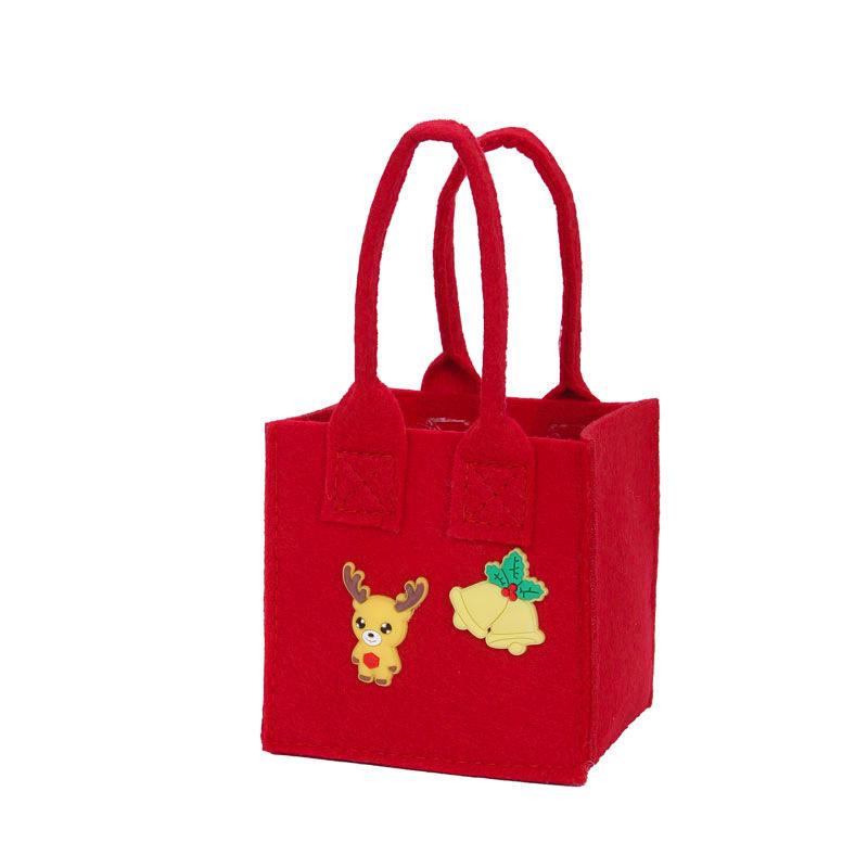 Creative Christmas Eve Apple Candy Bag - Felt DIY Tote for Kids