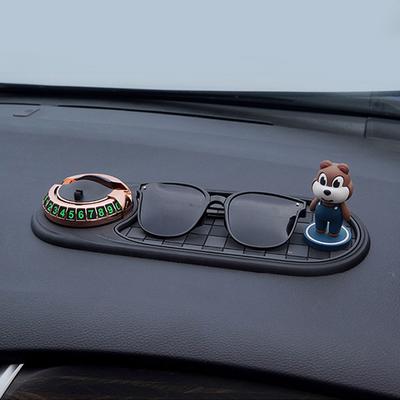 Multifunction Car Dash Mat Anti Slip Rug with Auto Phone Holder Silicone Dashboard Car Pad Mat for Phones Keys Gadgets