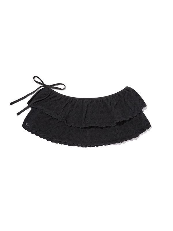 Kirsh Ruffle Wrap Knit Skirt [Black]
