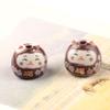 2pcs With Hole Cat Ceramic Ornament Colorful Blessing Cat Beads Cat Ceramic Beads  Jewelry Making