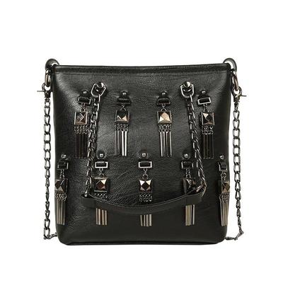 Retro rebite borla bolsa de ombro para mulheres corrente designer pequeno saco marca luxo metal decoração bolsas compras