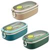 Double Layer Lunch Box Portable Microwave Bento Box Large Capacity Leakproof Food Container with Cutlery Set for Back To School