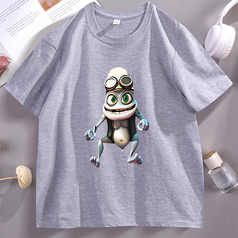 Draw Crazy Frog Graphic T Shirts Funny Unisex Unisex Cotton Tshirt Casual Short Sleeve Loose Round Neck Tees Breathable Clothes