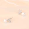 Cute Diamond-inlaid Pearls Love Earrings for Women with Fashionable, Simple and Versatile Students' Earrings Gift