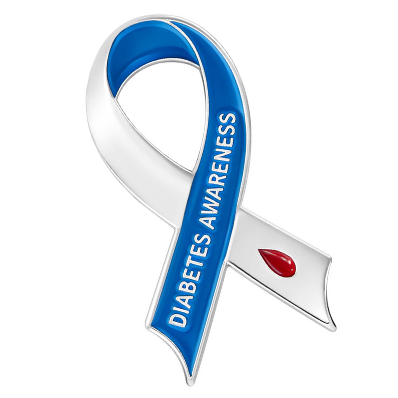 

Classical Blue And White Ribbon Brooch Pin For Health Awareness Lightweight Alloy Pin For Jackets And Bags 1