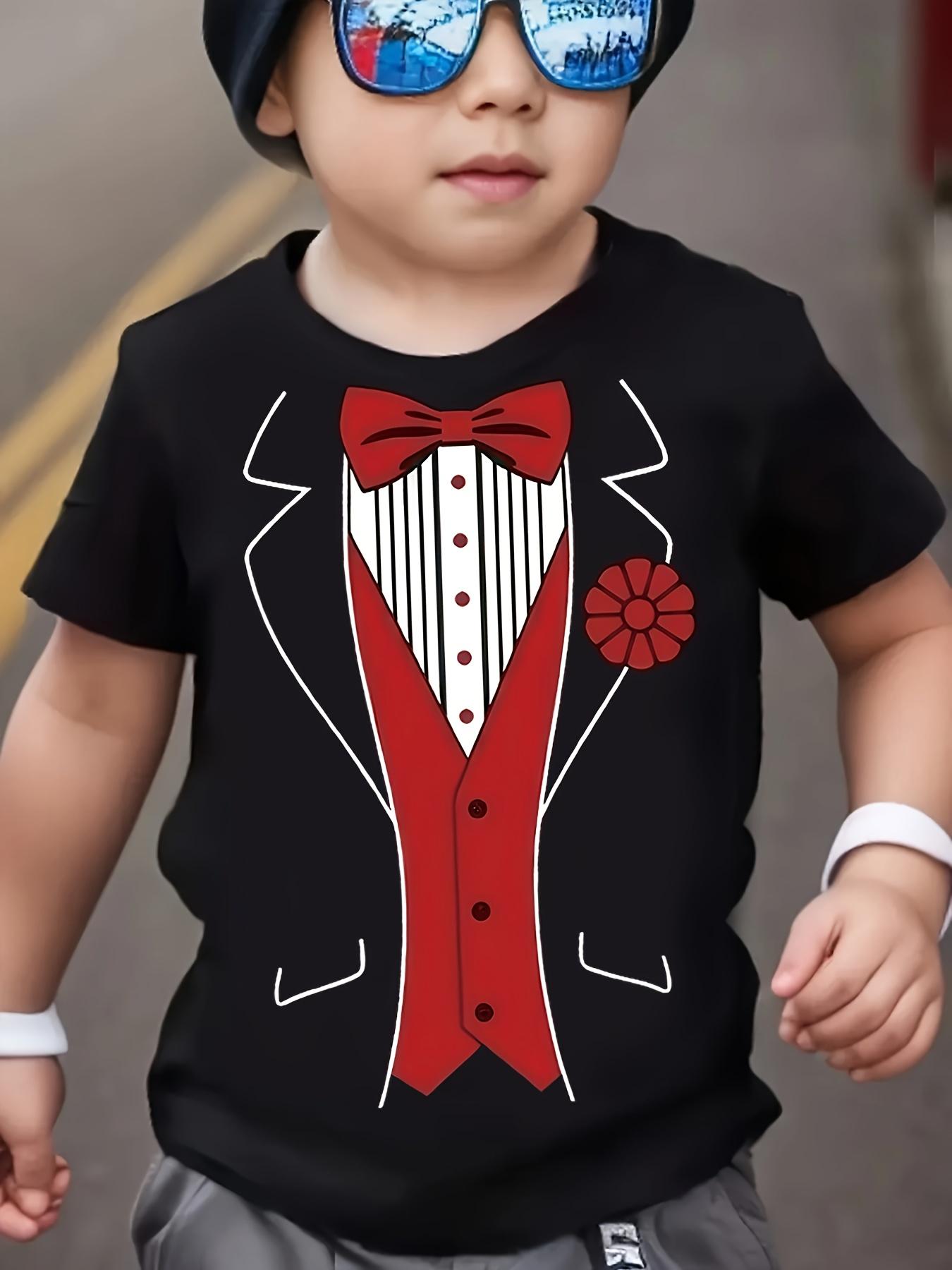 

European sizes Boys Trendy and Fashionable Short Sleeved T-shirt Comfortable Polyester Fiber Casual Summer Top with Fun Contrasting Fake 2pcs 164cm чорний