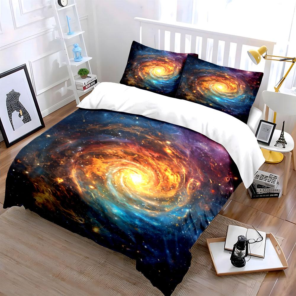 Galaxy-Themed Bedding Set Decor Soft Comfortable Duvet Cover Bedding Set Included 1*Duvet Cover & 2*Pillowcases, Gift