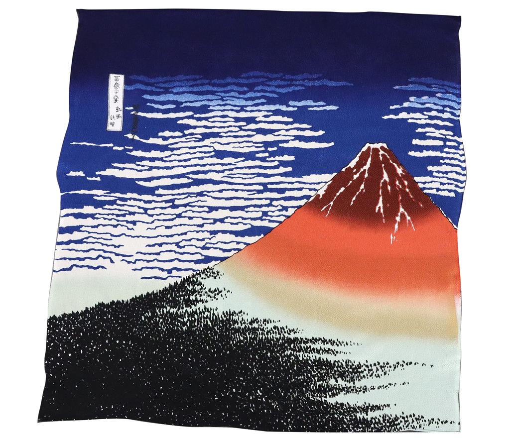 Japanese Made In Furoshiki X Souvenir, Japan, (Red Fuji) (68cm 68cm)