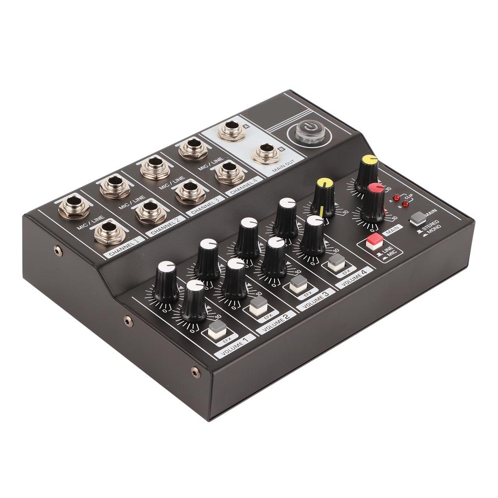 Q48 Portable 8‑Channel Stereo Audio Sound Mixer Karaoke Microphone Amplifier Console