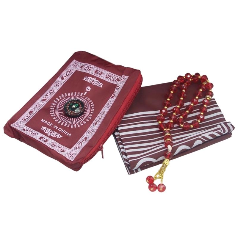 

Подарок на Ид Молитвенные коврики для мужчин и женщин с указателем направления Полиэстер Для семейных путешествий Молитва