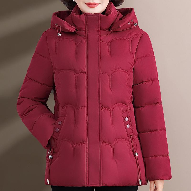 

Модное зимнее короткое пальто женское теплое парки с капюшоном повседневное толстое для женщин среднего возраста куртки 5XL