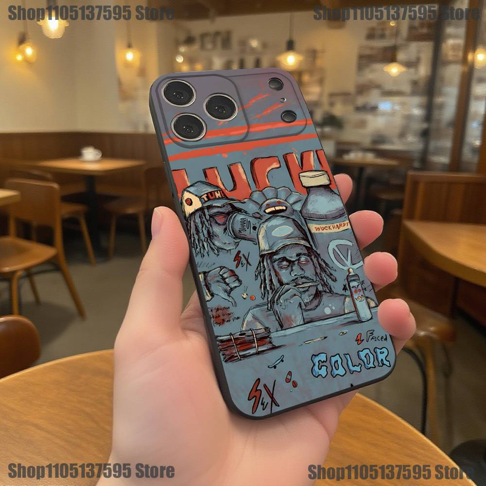 L-Lucki Rapper Gemini Phone Case For iPhone 17,16,15,14,13,12,11,Pro,XS,Max,XR,Plus,E,SE4,Mini Black Soft Cover