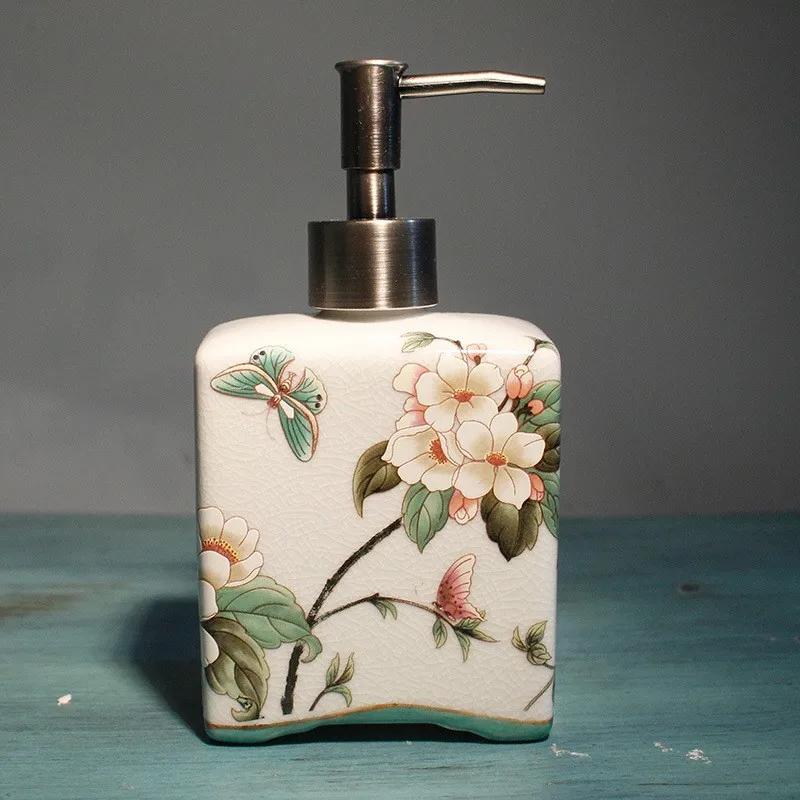 Ceramic lotion bottle press bottle soap dispenser bathroom hotel shampoo bath gel essential oil bottled bathroom accessories