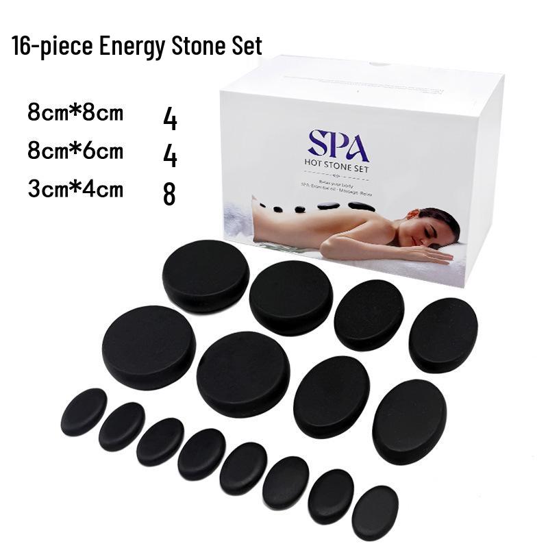 20-Piece Set: Heated Volcanic Stones & Essential Oils for Spa Massage Therapy