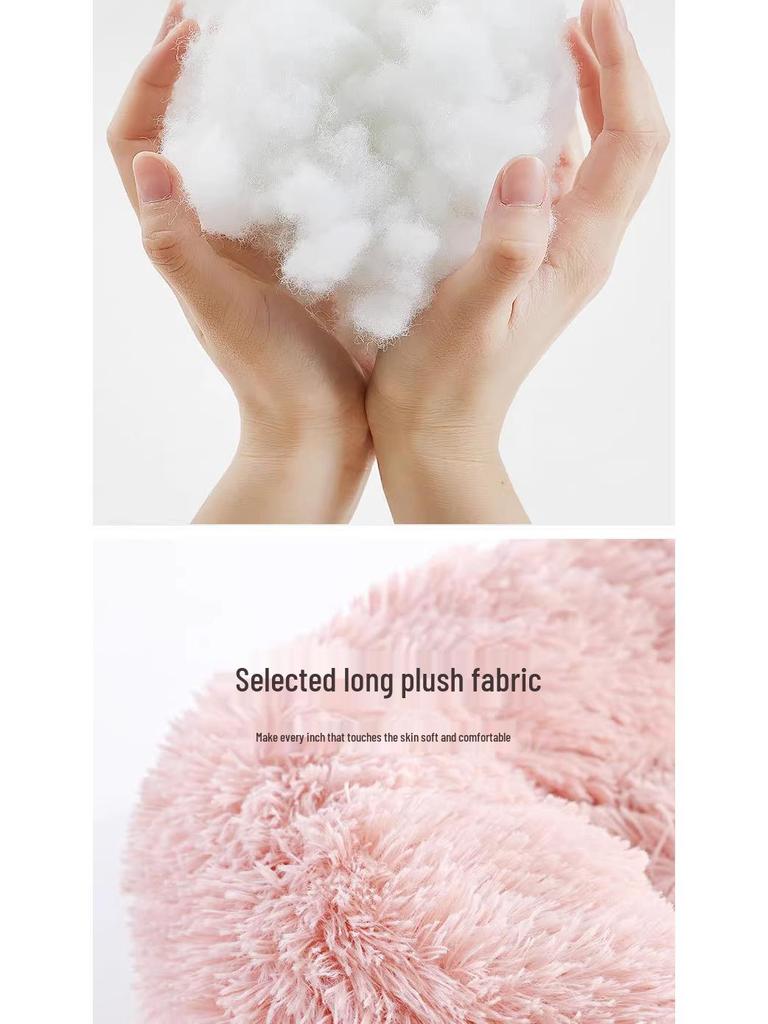 Warm Plush Pet Bed, Removable, Round for Cats & Dogs, All-Season