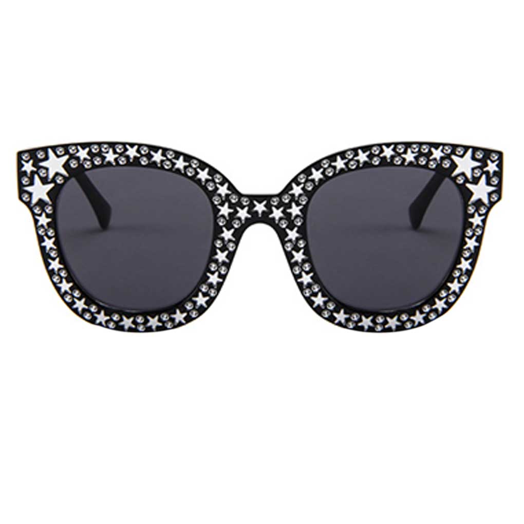 Women Girls Summer Transparent Lens Star Personality Punk Eyeglasses Retro Eyewear
