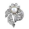 New Bouquet Rhinestone Bridal Pin Silver Crystal Brooch Pearl Brooches Flower