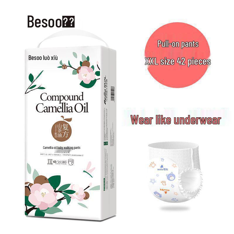 Aceite de Camelia de Alta Calidad Bei Xiu para Bebé con Antirojeces - Pañales Pull-Up