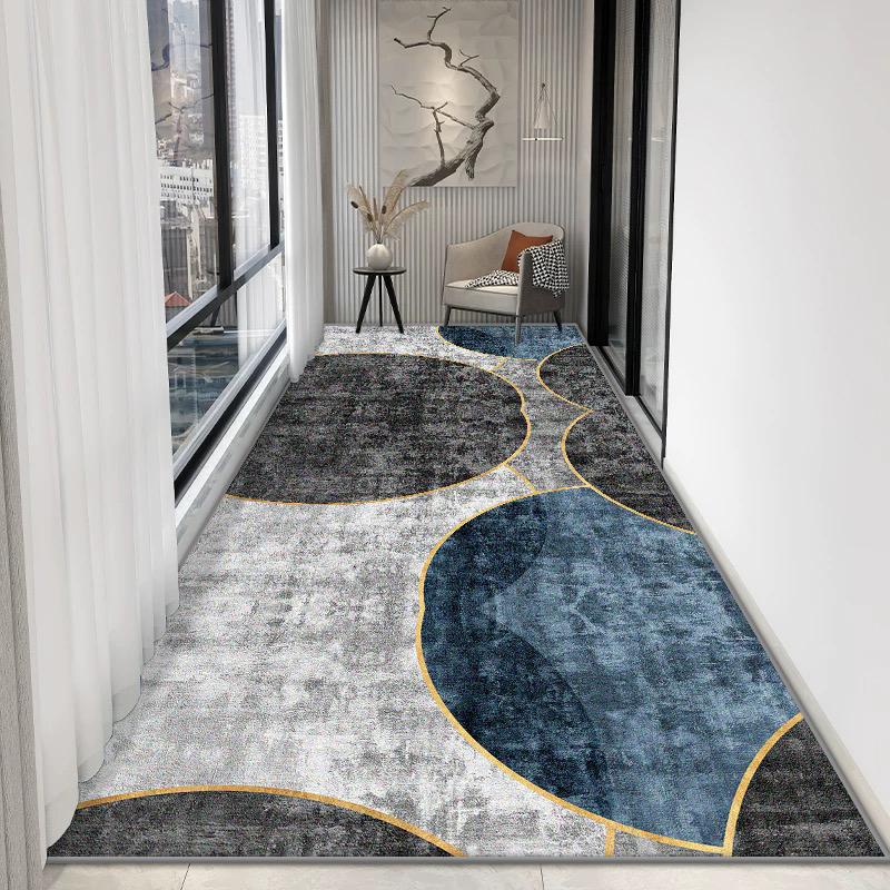 Luxury Geometric Long Corridor Carpet Stairs Passageway Non-slip Runner Rugs Decor Home Living Room Aisle Foot Mat Customizable