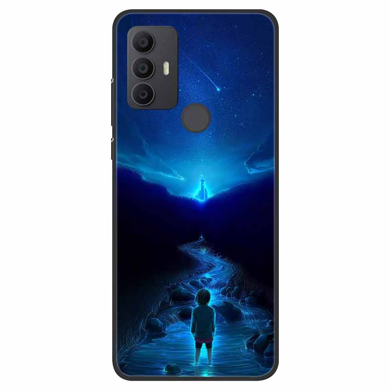 For TCL 30 SE Case Silicone Starry Space TPU Soft Back Cases For TCL 305 Cover Marble Painted for TCL 30SE TCL305 Fashion Bags