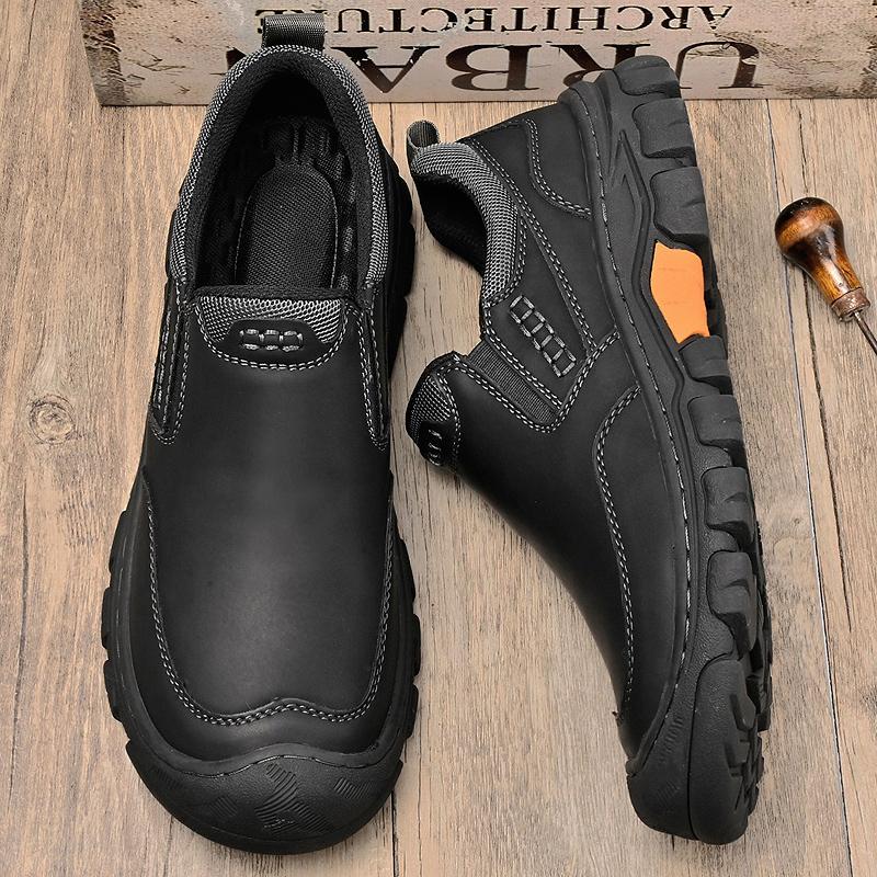 Fashion Thick Sole Mens Loafers Moccasins Handmade Outdoor Sneakers Men Leather Casual Shoes Slip On Footwear Comfy Male Driving Shoes