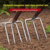Three-Tine Gardening Rake and Hoe Set for Planting & Soil Loosening