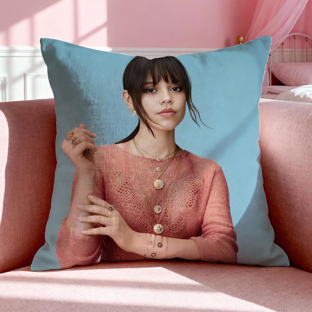 Celebrity J-Jenna Ortega Povlak na polštář Prodyšný Lněný povlak na polštář Letní Bez zápachu Ekologický Neviditelný zip Omyvatelný
